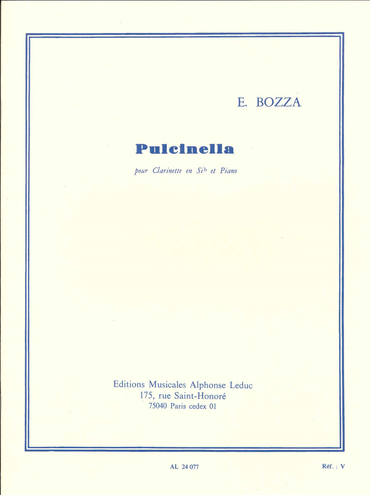 Bozza, Pulcinella (Leduc)