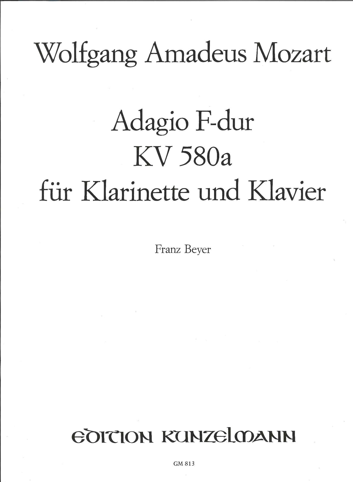 Mozart, Adagio KV Anh.94(580a) in F (Kunzelmann)