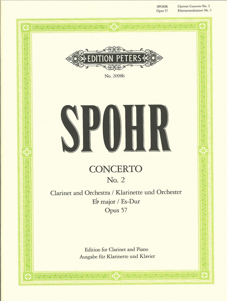 Spohr, Concerto No. 2 in Eb op. 57 (Peters)