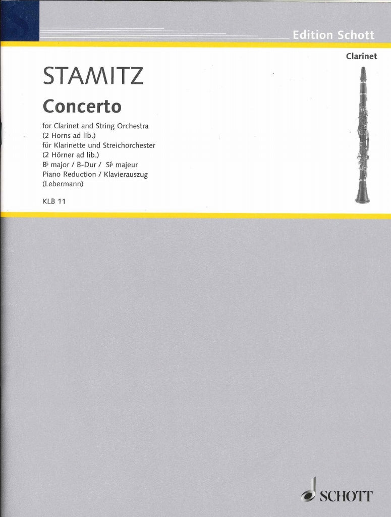 Stamitz,J., Concerto in Bb (Lebermann) (Schott)