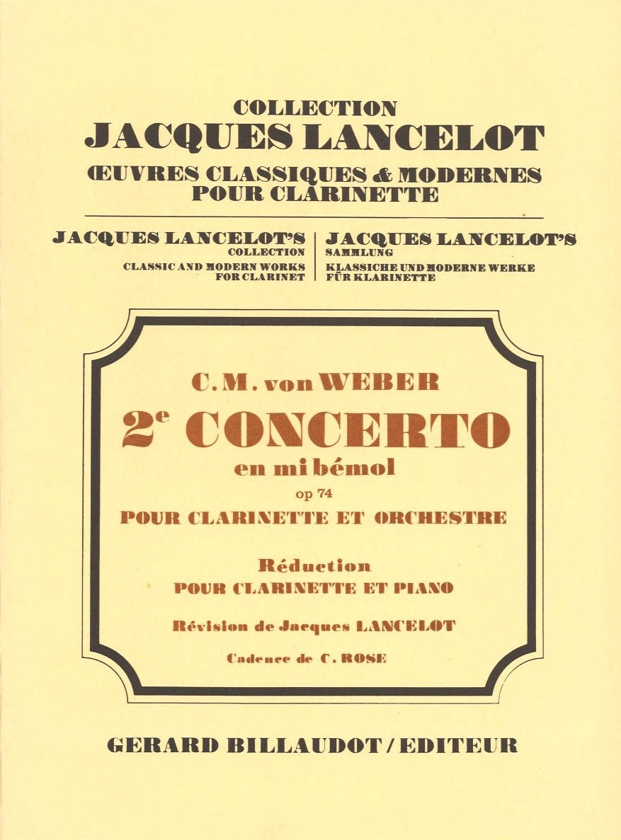 Weber, Concerto No. 2 op. 74 (Lancelot) (Billaudot)