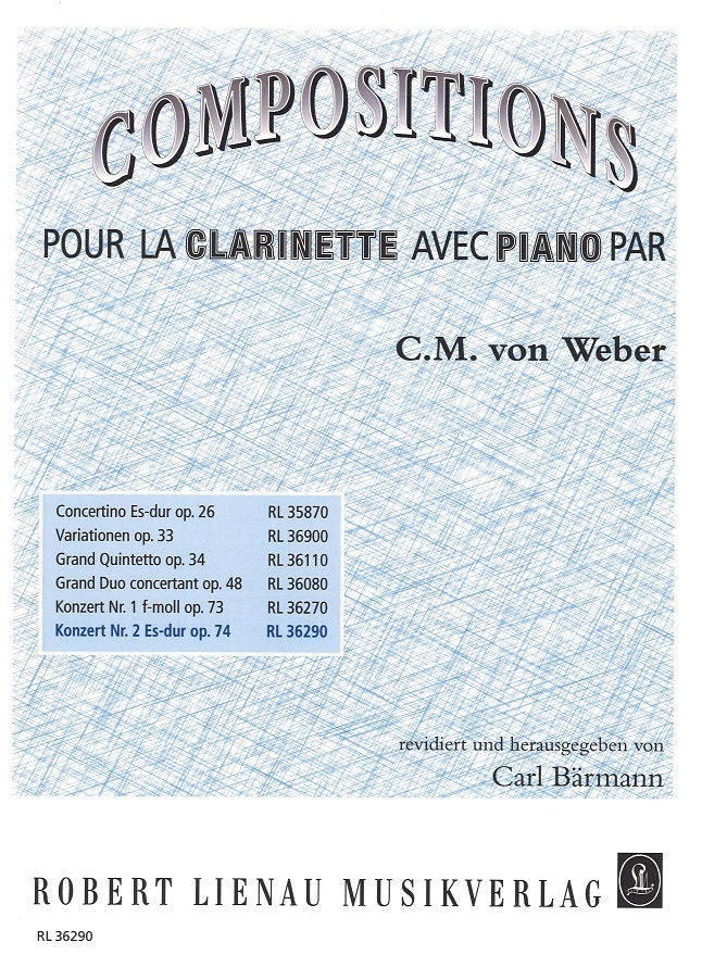Weber, Concerto No. 2 op. 74 (Baermann) (R.Lienau)