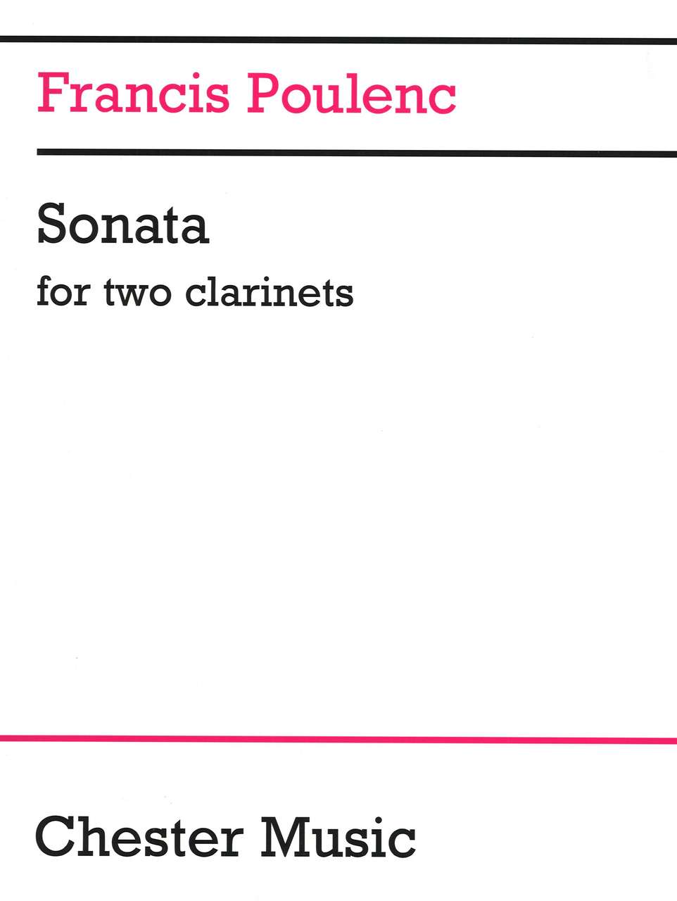 Poulenc, Sonata for 2 clarinets (Chester)