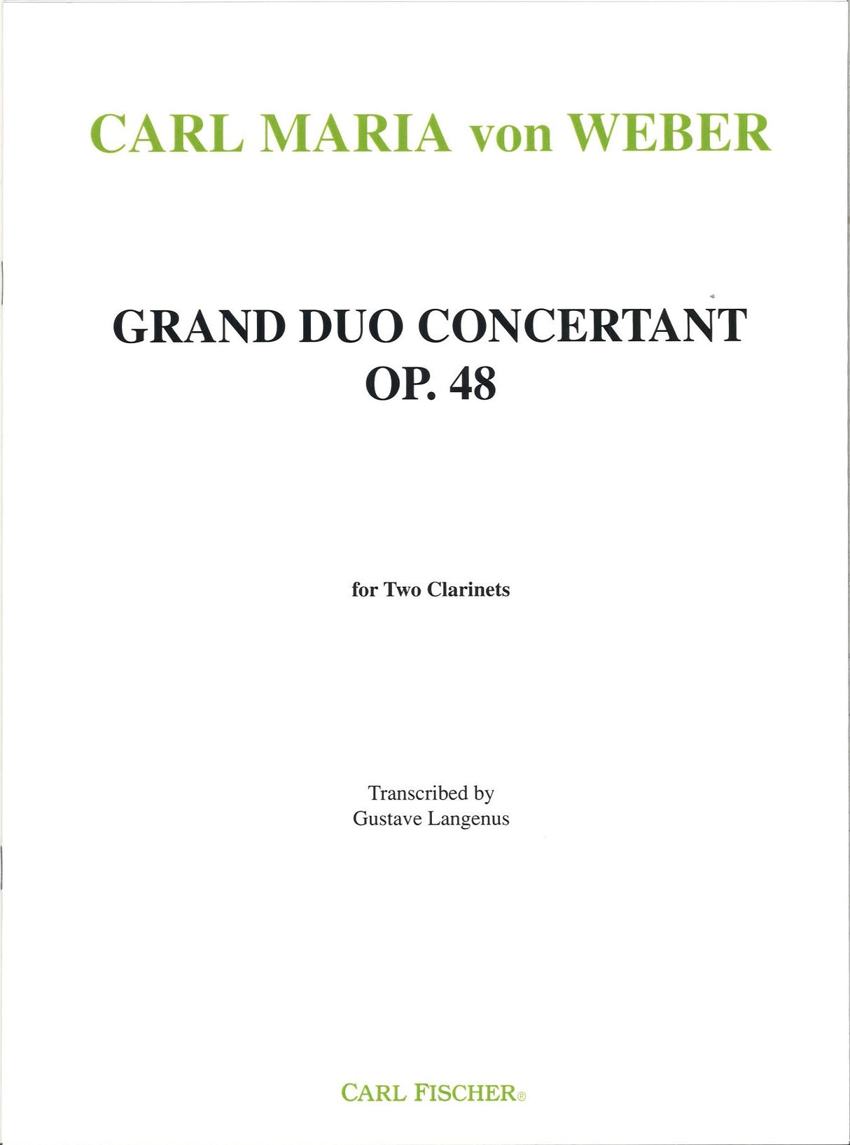 Weber, Grand duo concertant op. 48 (2Cl) (Carl Fischer)