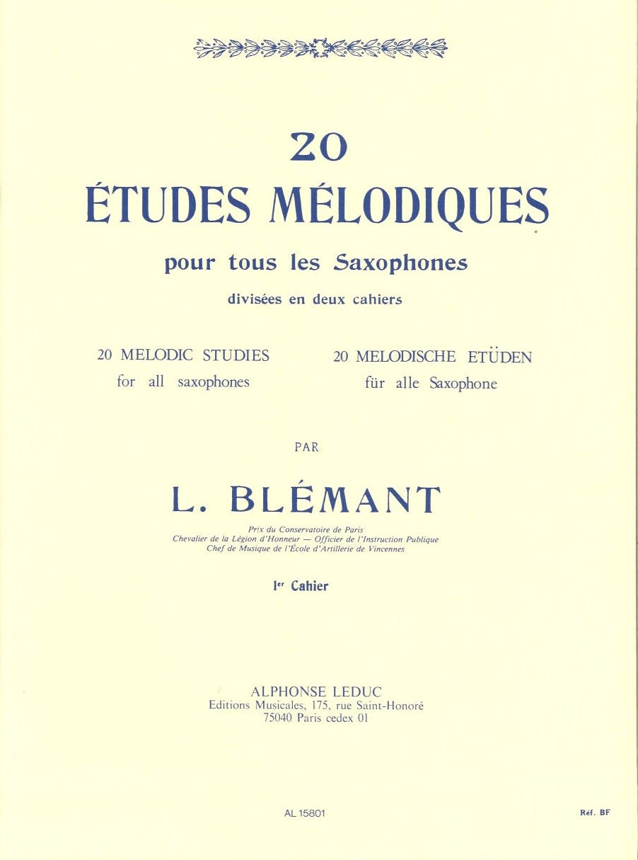 Blemant, 20 Etudes melodiques, 1 (Leduc)