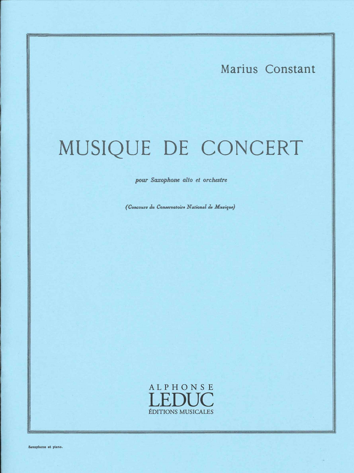 Constant, Musique de concert (ASax,Pf) (Leduc)