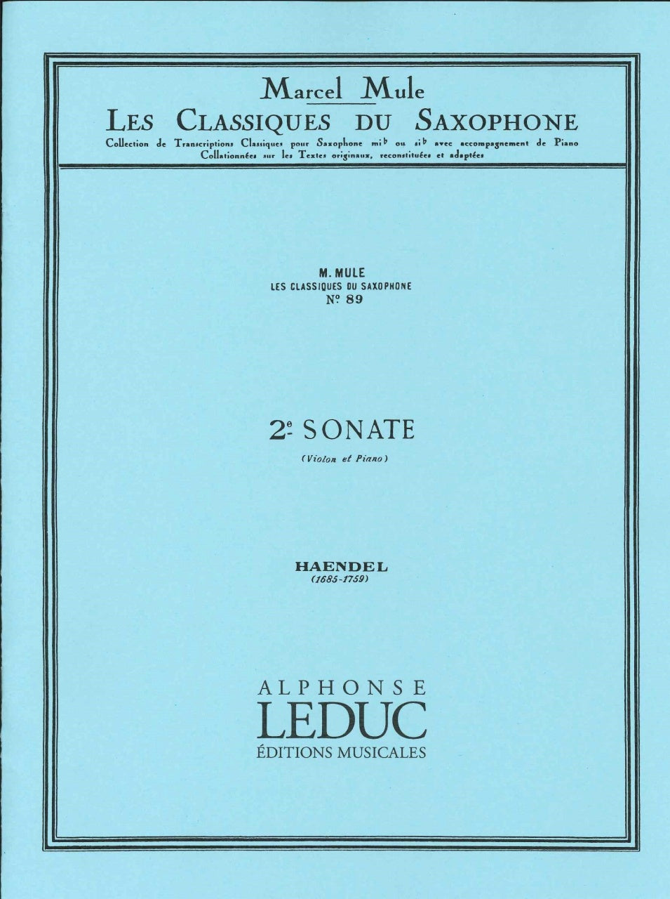 Handel, Sonate No. 2 HWV 368 (Mule) (Leduc)