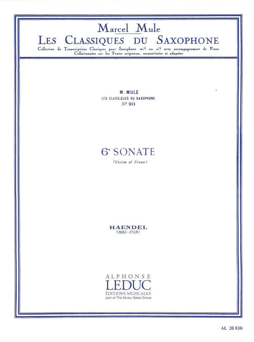 Handel, Sonata No. 6 HWV 373 (Mule) (Leduc)