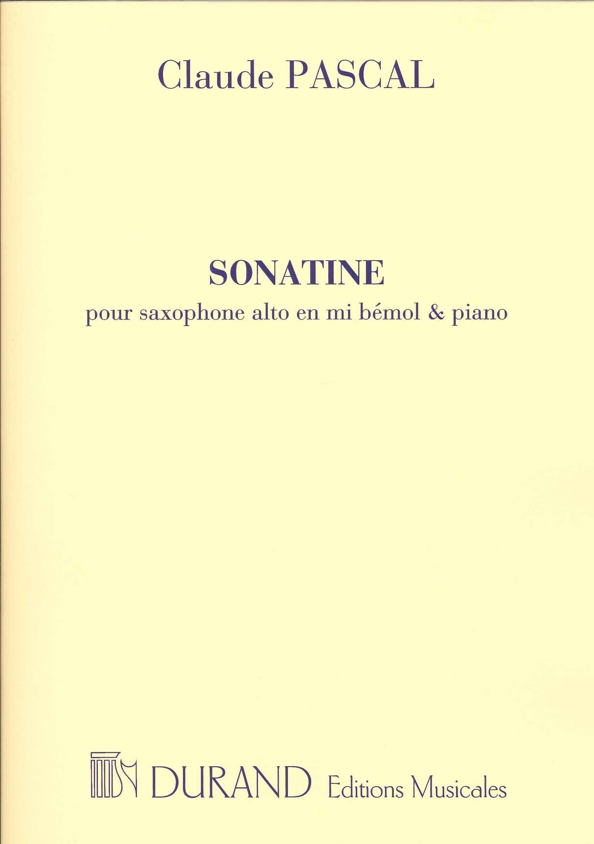Pascal, Sonatine (Alto Sax,Pf) (Durand)
