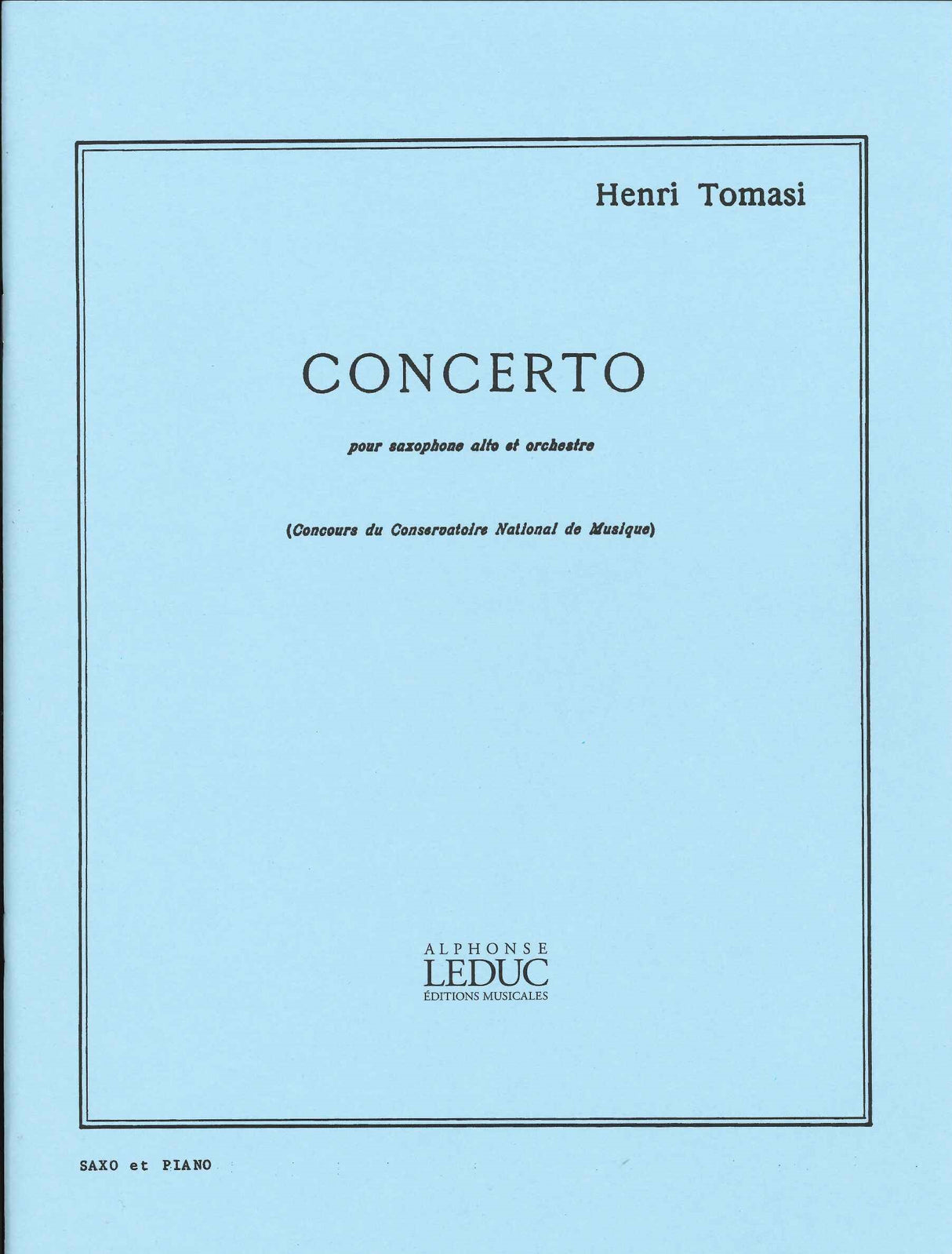 Tomasi, Concerto (ASax,Pf) (Leduc)
