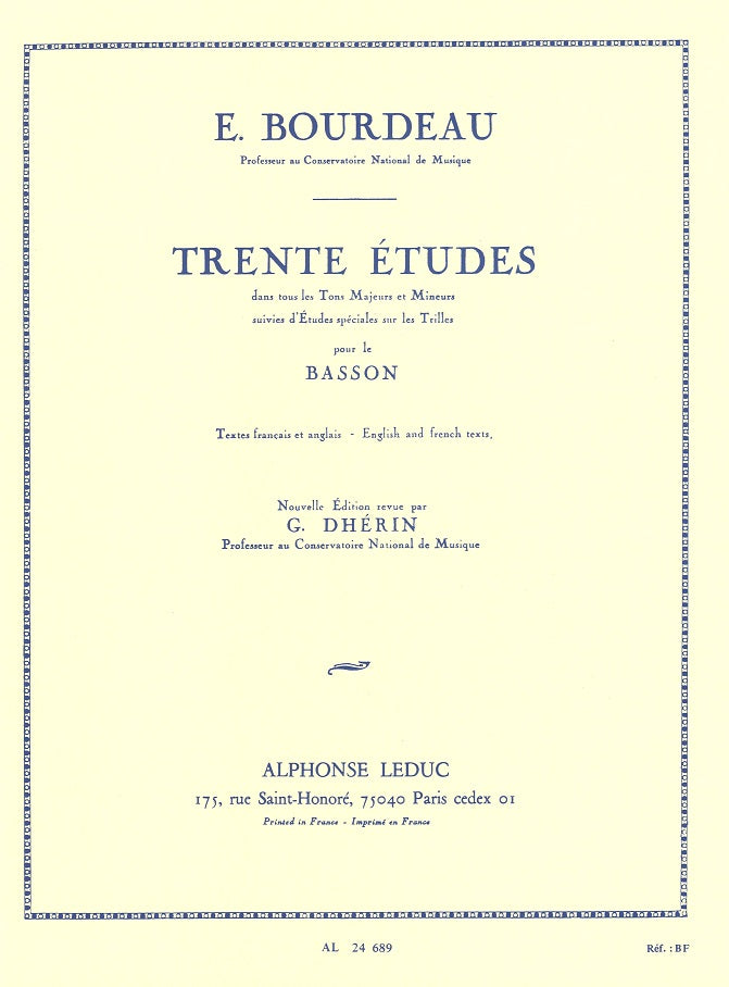 Bourdeau, 30 Etudes (Dherin) (Leduc)