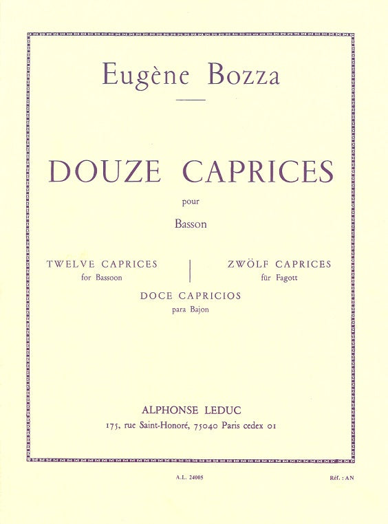 Bozza, 12 Caprices (Bn Solo) (Leduc)