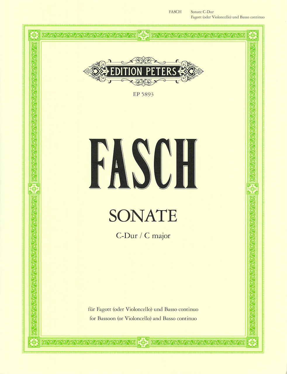 Fasch, Sonate C-dur (Bn/Vc,Bc) (Peters)