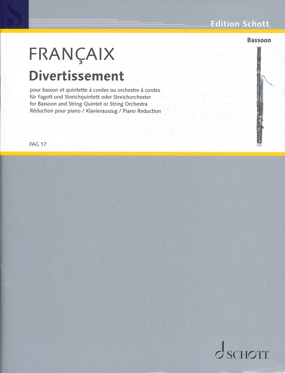 Francaix,J., Divertissement (Bn,Pf) (Schott)