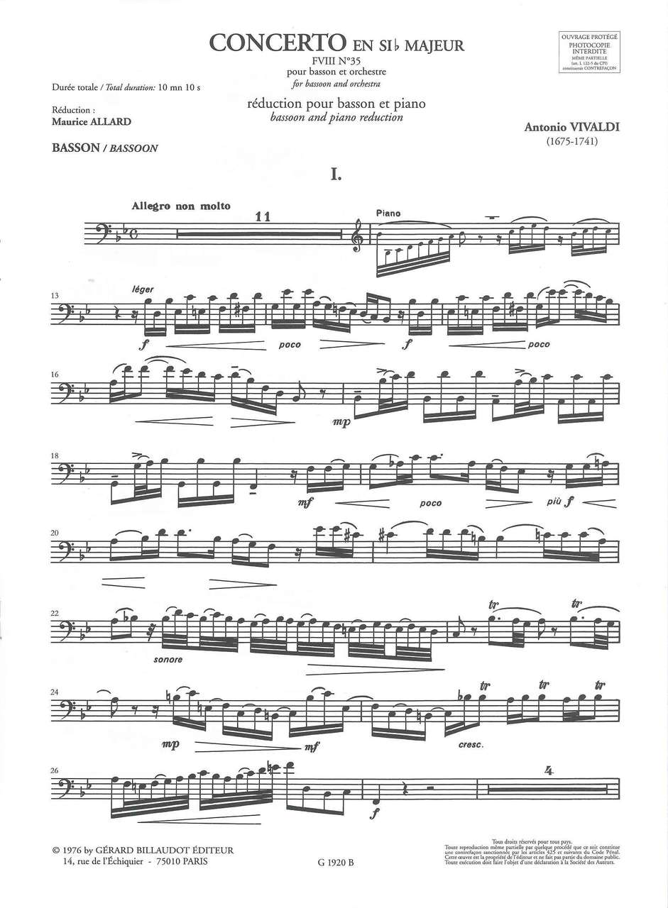 Vivaldi, Concerto in Bb F 8/35 RV 503 (Billaudot)