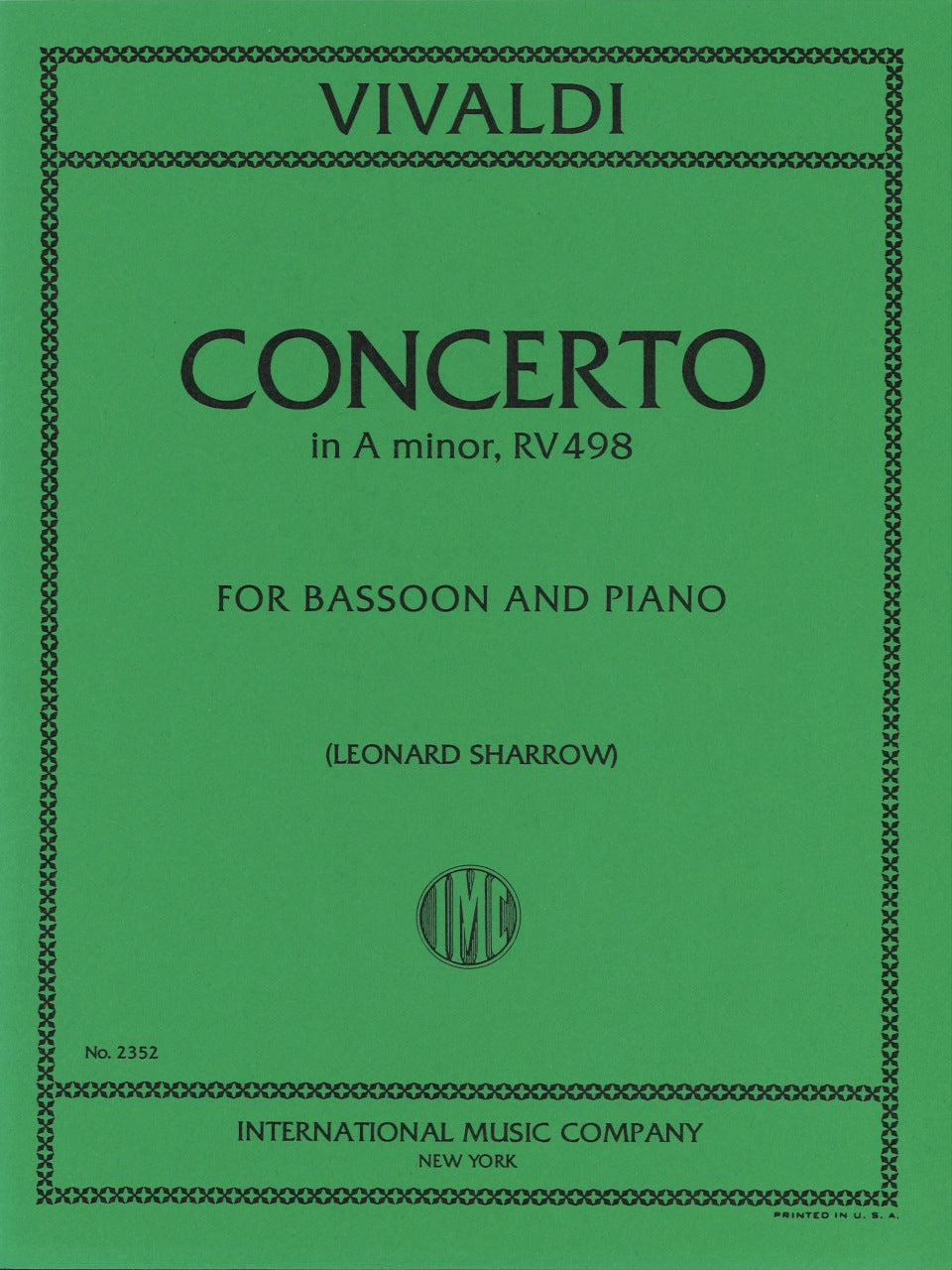 Vivaldi, Concerto in a, F.8/2, RV 498 (IMC)