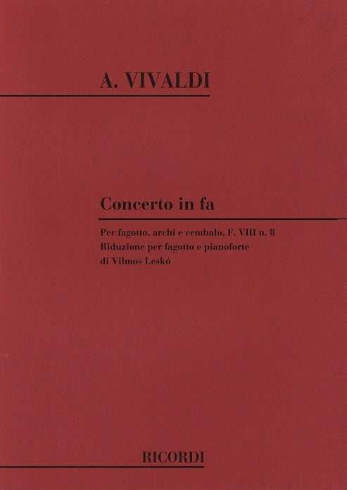 Vivaldi. Concerto in F, F 8/8, RV 485 (Ricordi)