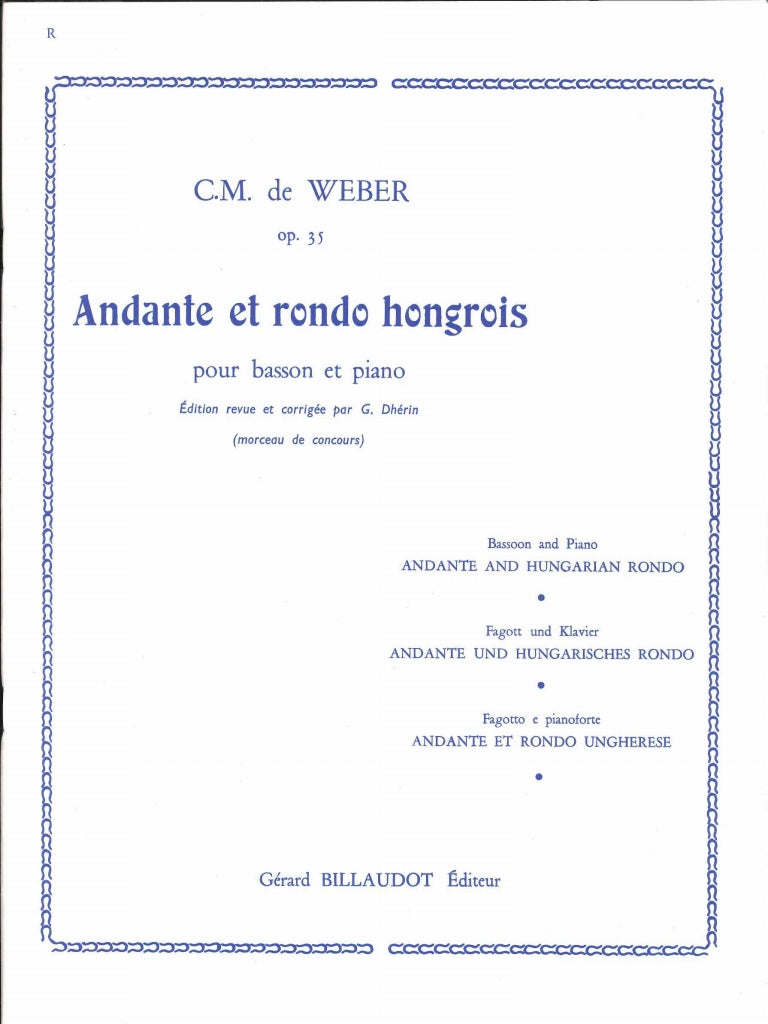 Weber, Andante & Rondo ungarese (Dherin) (Costallat/Billaudot)