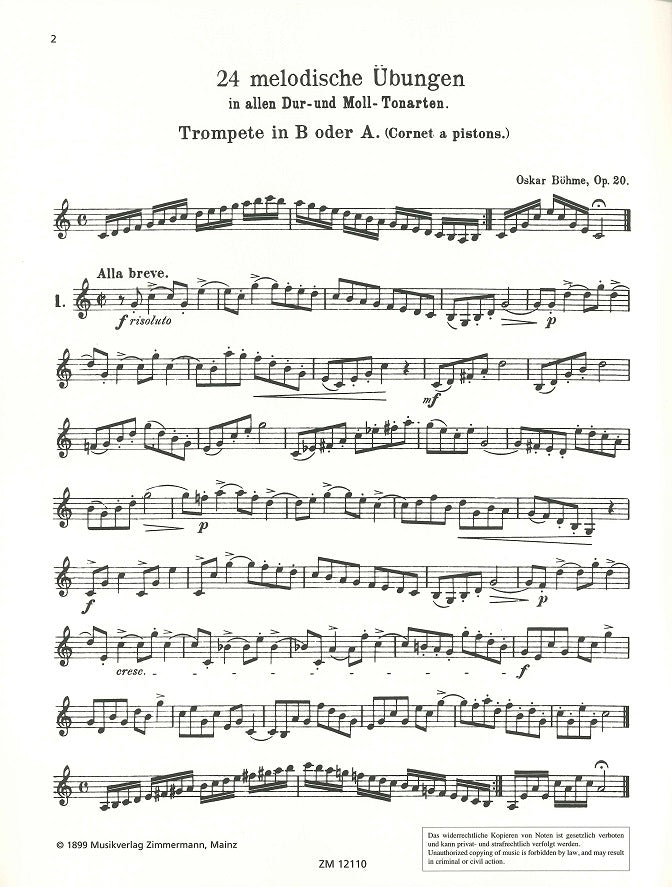 Bohme, 24 Melodische Ubumgen op. 20 (Zimmermann)