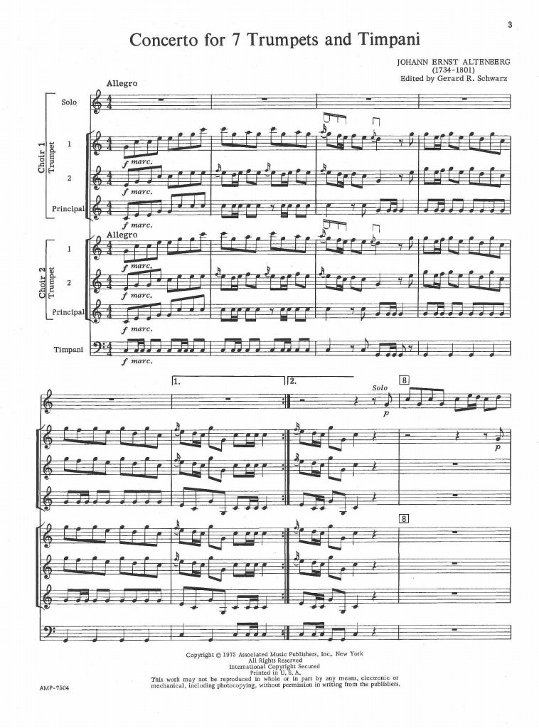 Altenburg, Concerto (7Trp,Timp) (AMP)