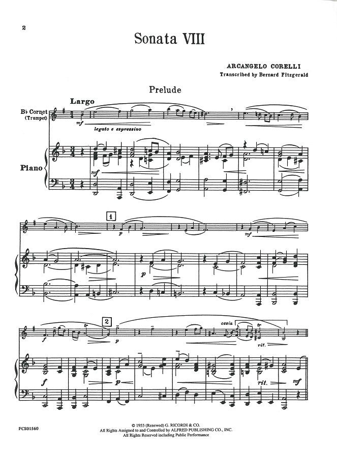 Corelli, Sonata No. 8 (Fitzgerald) (CPP/Belwin)