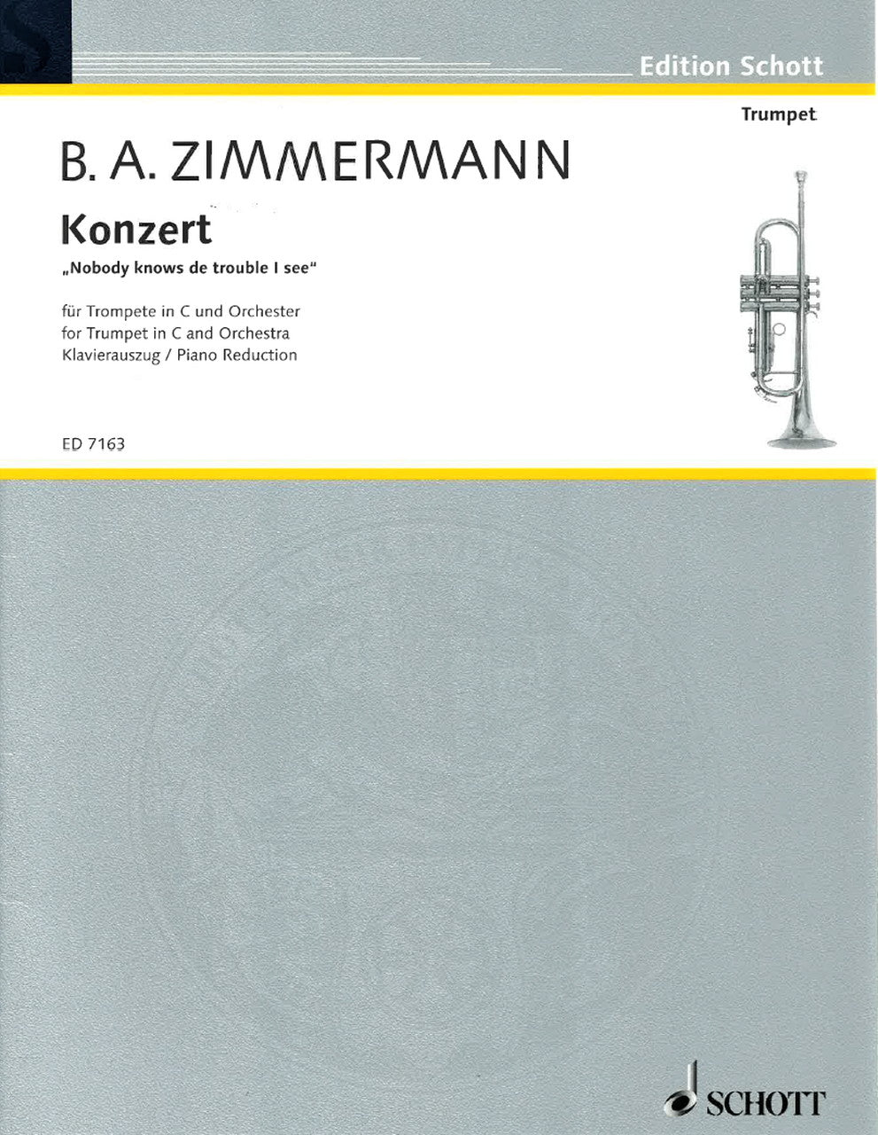 Zimmermann, Concerto 'Nobody knows...' (Schott)