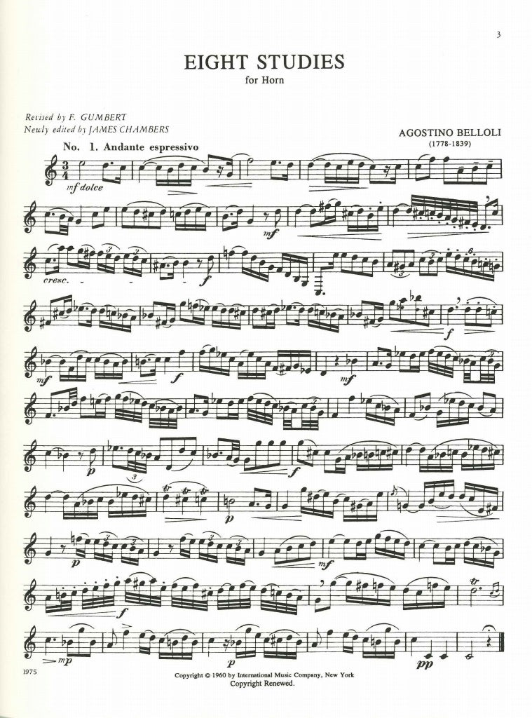 Belloli, 8 Studies (Chambers) (IMC)