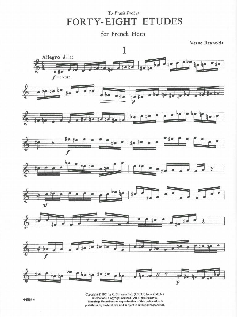 Reynolds, 48 Etudes (G.Schirmer)