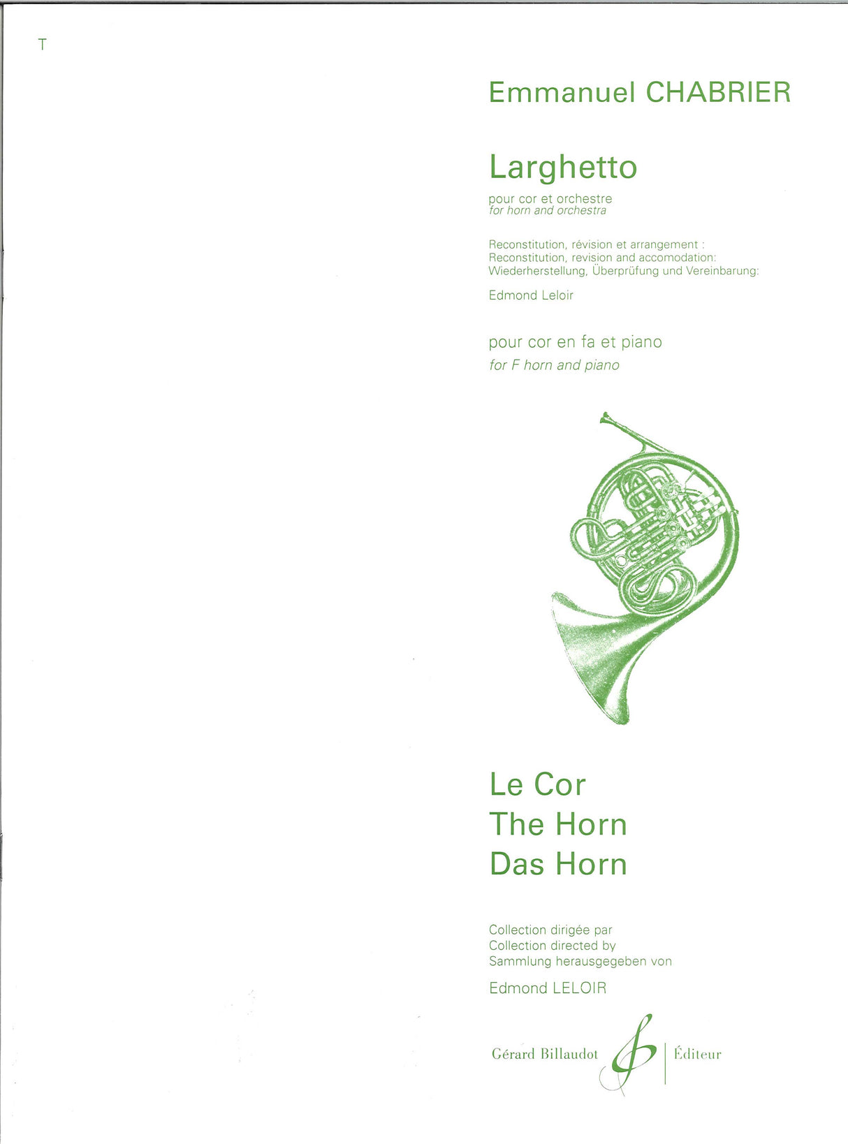 Chabrier, Larghetto (Billaudot)