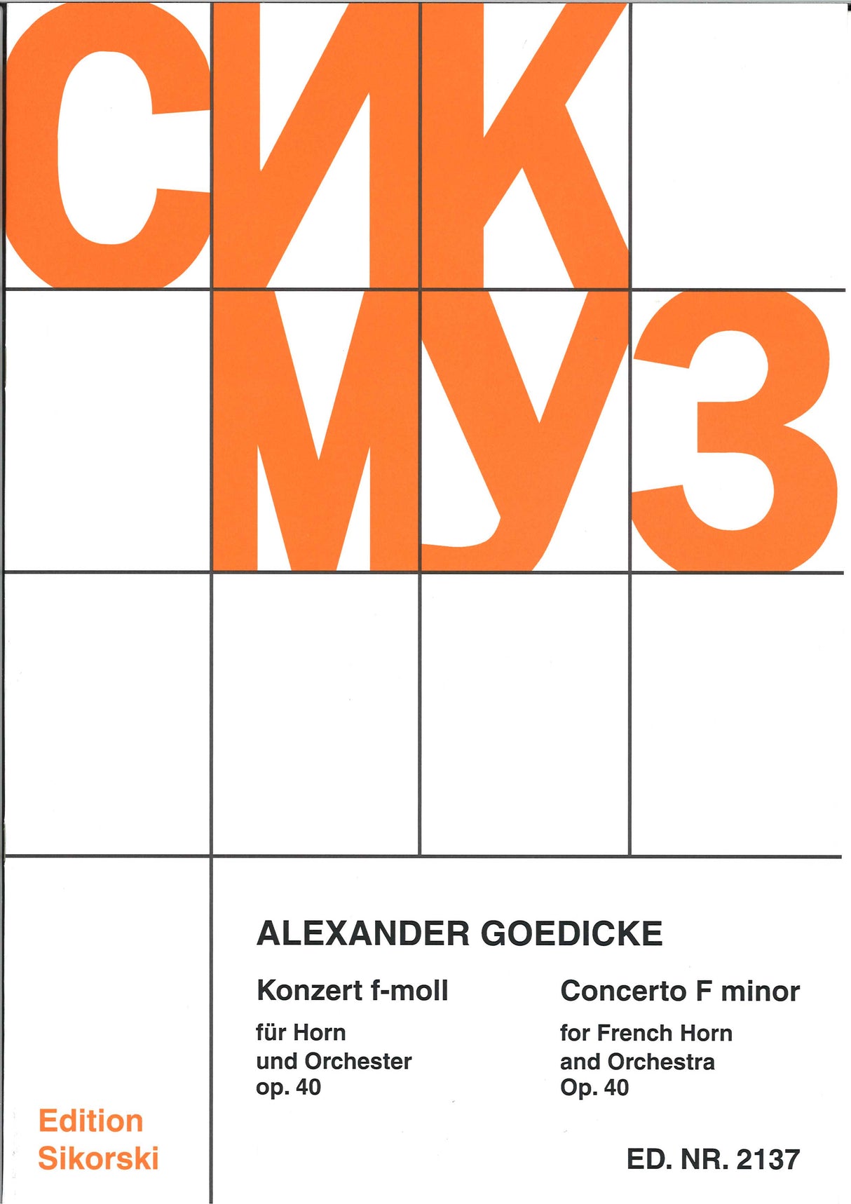 Goedicke, Concerto in f op. 40 (Sikorski)