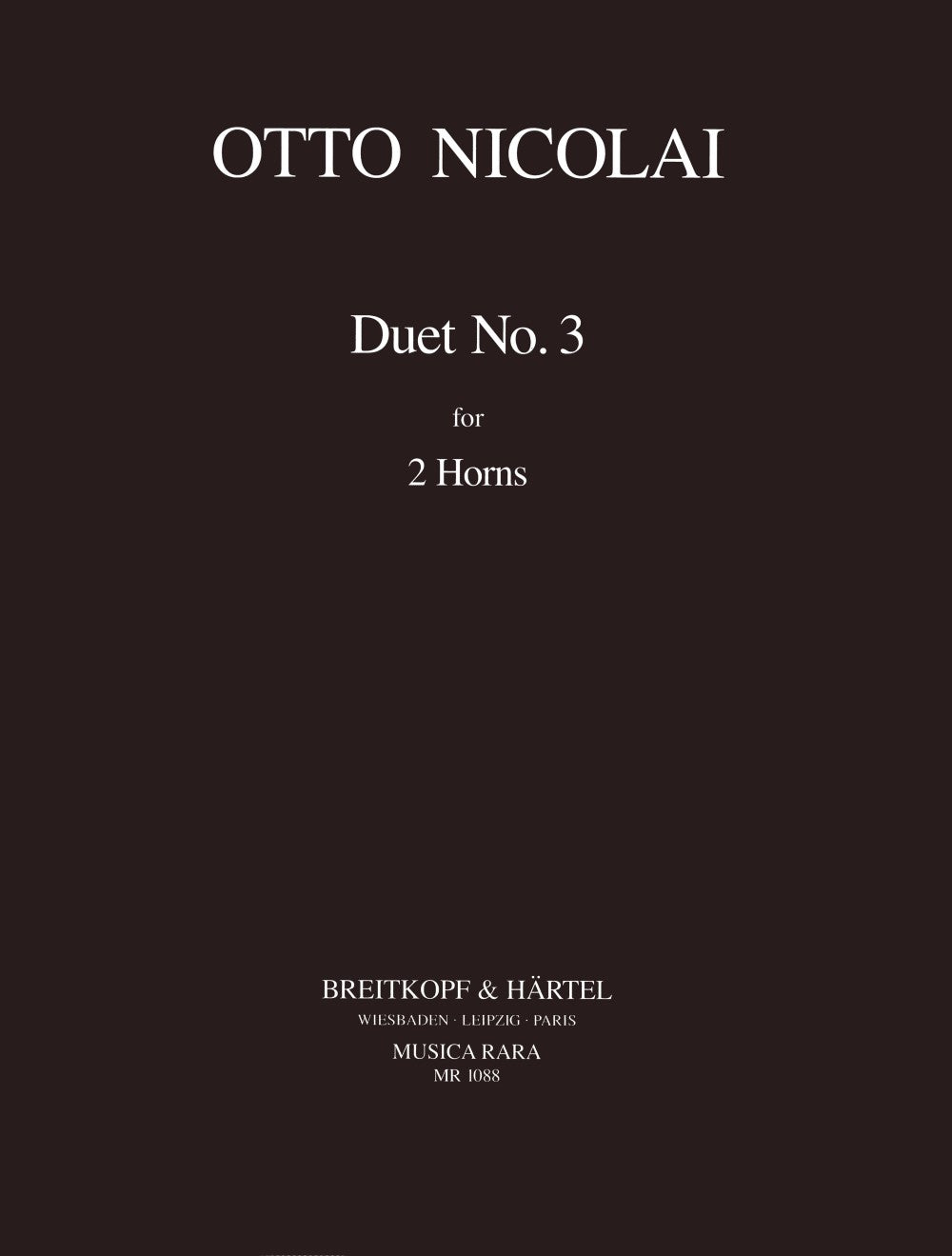 Nicolai, Duet No. 3 (2Hn) (Musica Rara)