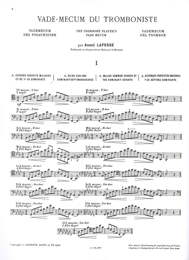 Lafosse, Vade-Mecum du tromboniste (Leduc)