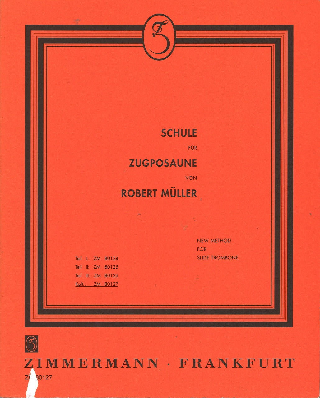 Muller, Schule fur Zugposaune, Kplt. (Zimmermann)