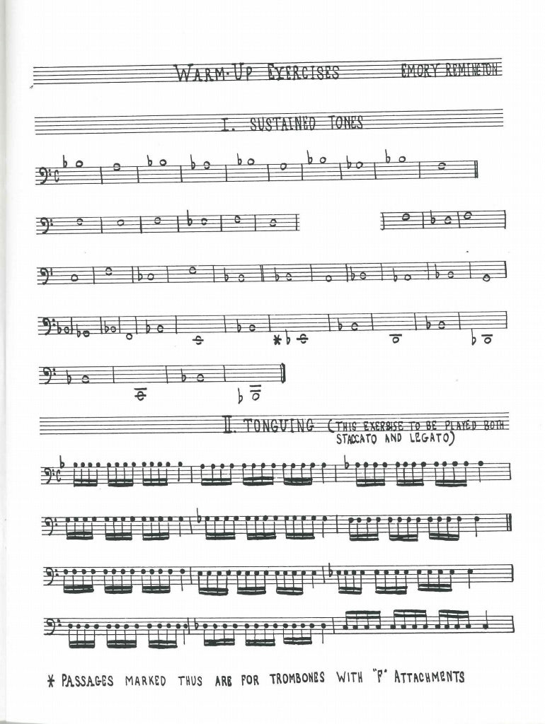 Remington, Warm-Up Exercises for Tbn (Accura Music)
