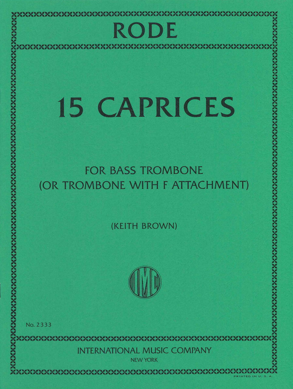 Rode,15 Caprices for Bass Trombone (IMC)