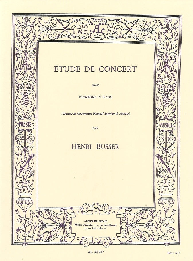 Busser, Etudes de concert op.79 (Tbn,Pf) (Leduc)