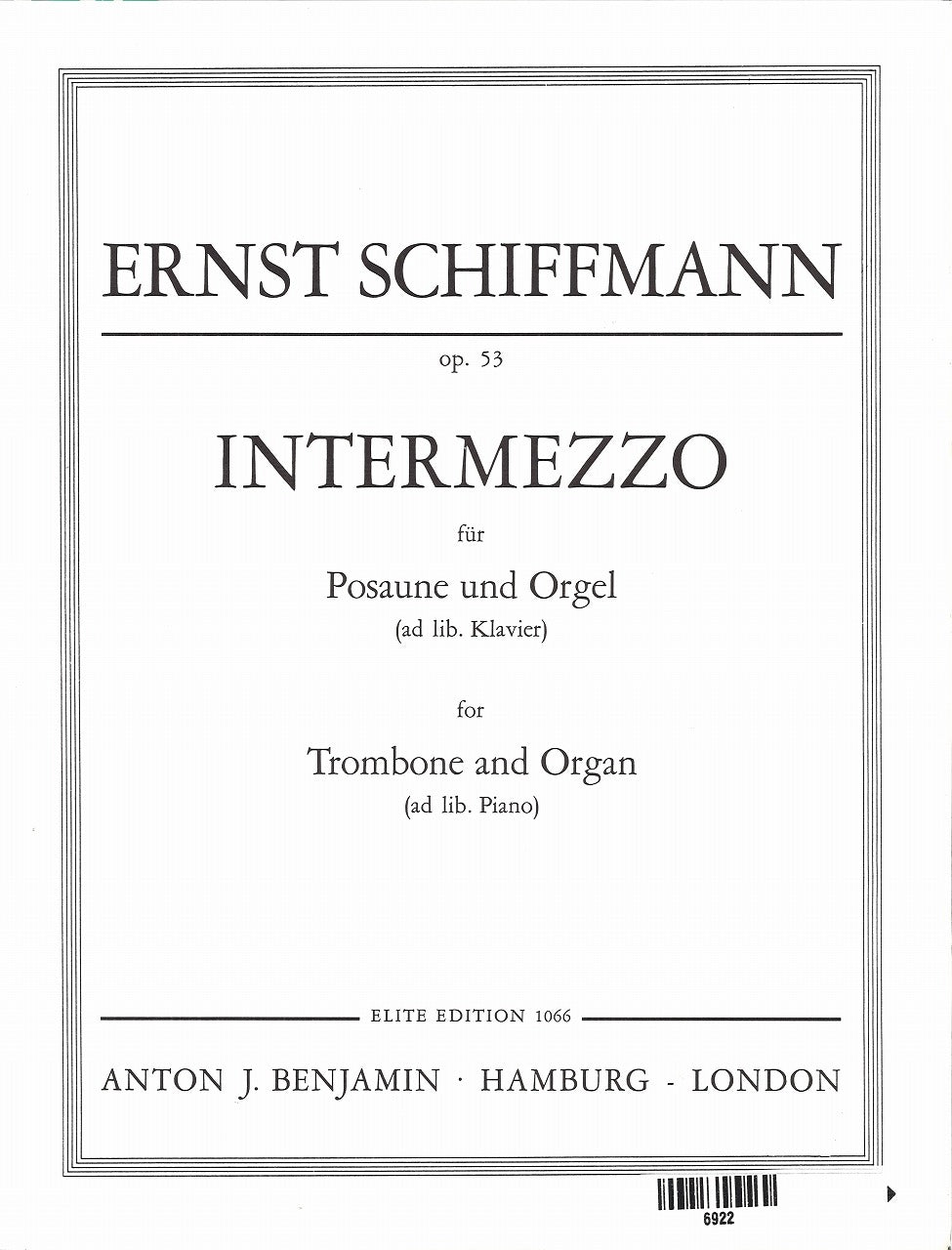 Schiffmann,E., Intermezzo Op.53 (Tbn,Org (Simrock)