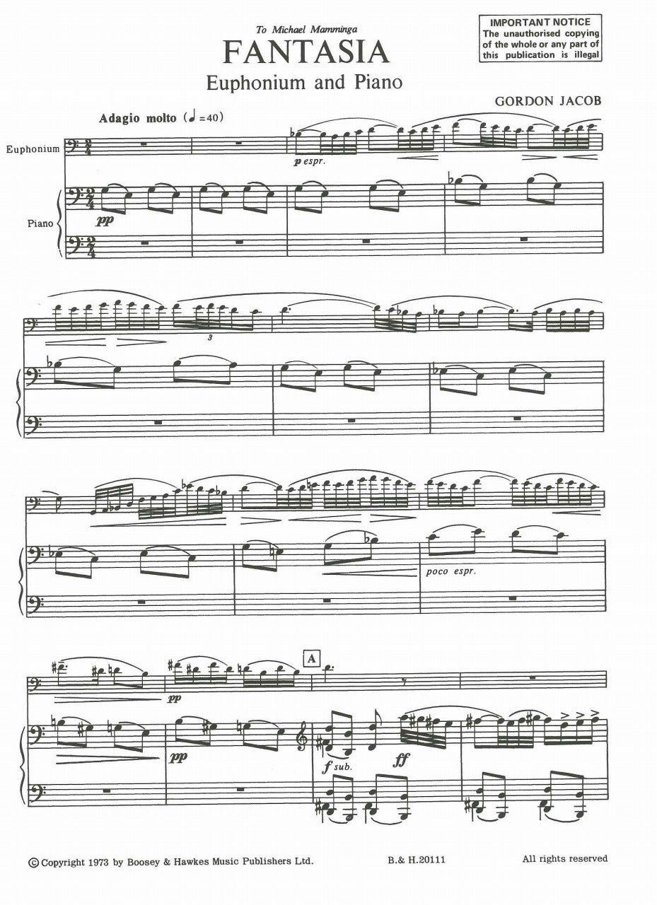 Jacob, Fantasia (Boosey)