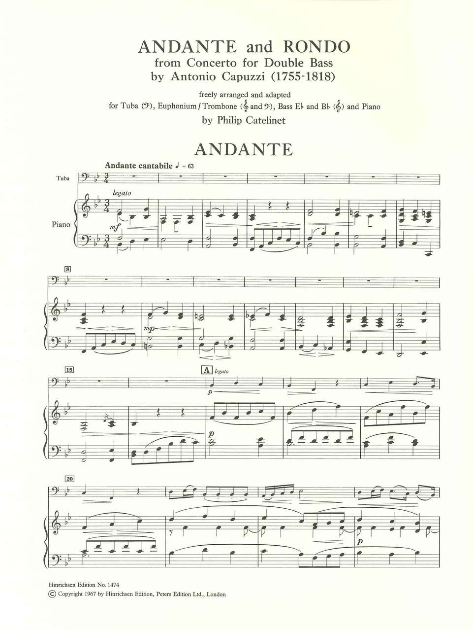 Capuzzi, Andante and Rondo (Tba/Euph,Pf) (Hinrichsen/Peters)