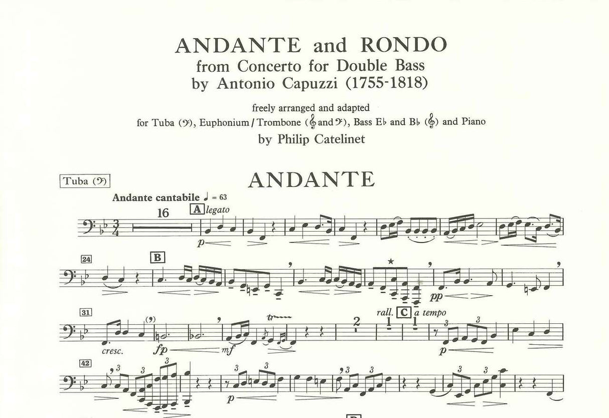Capuzzi, Andante and Rondo (Tba/Euph,Pf) (Hinrichsen/Peters)
