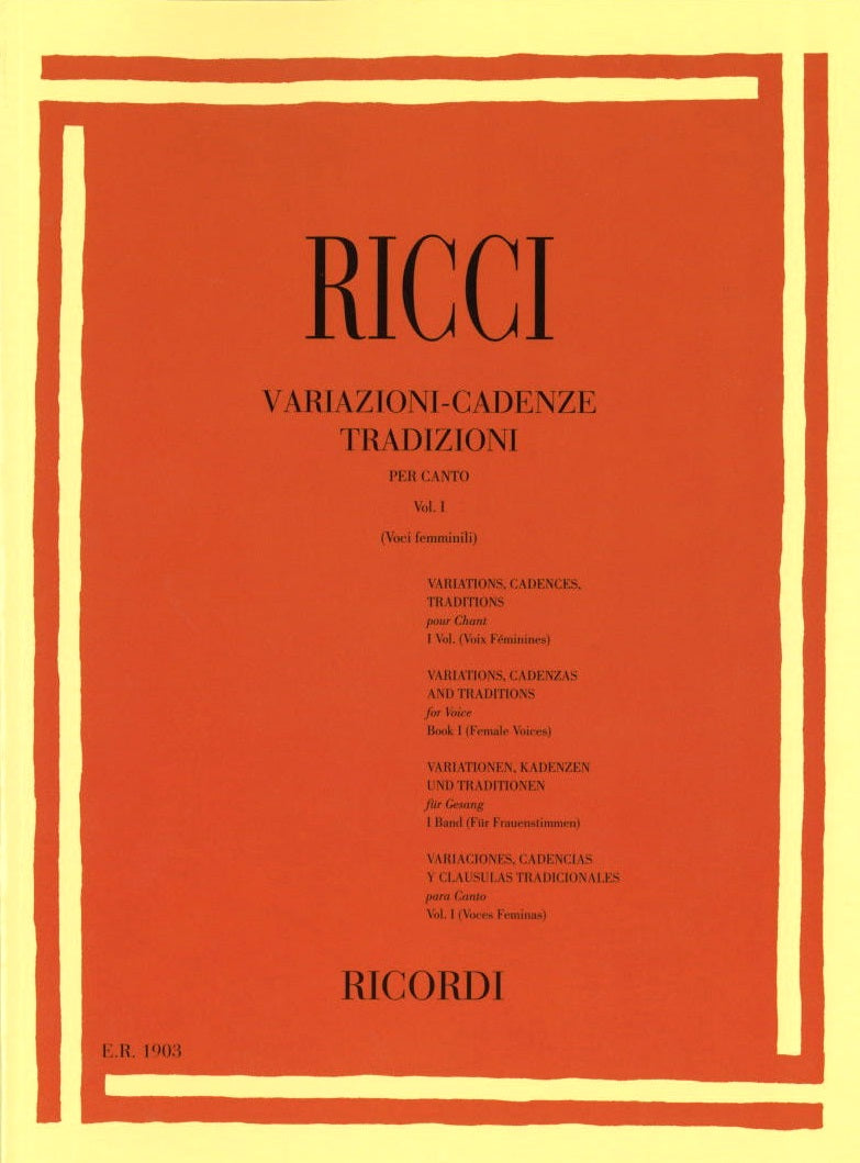 Ricci, Variazioni-cadenze tradiz. 1 Fem. (Ricordi)