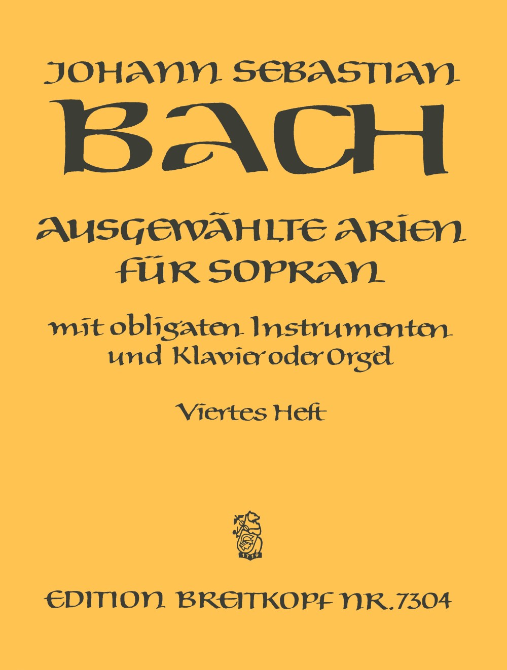Bach, Ausgewahlte Arien fur Sopran 4 (Breitkopf)
