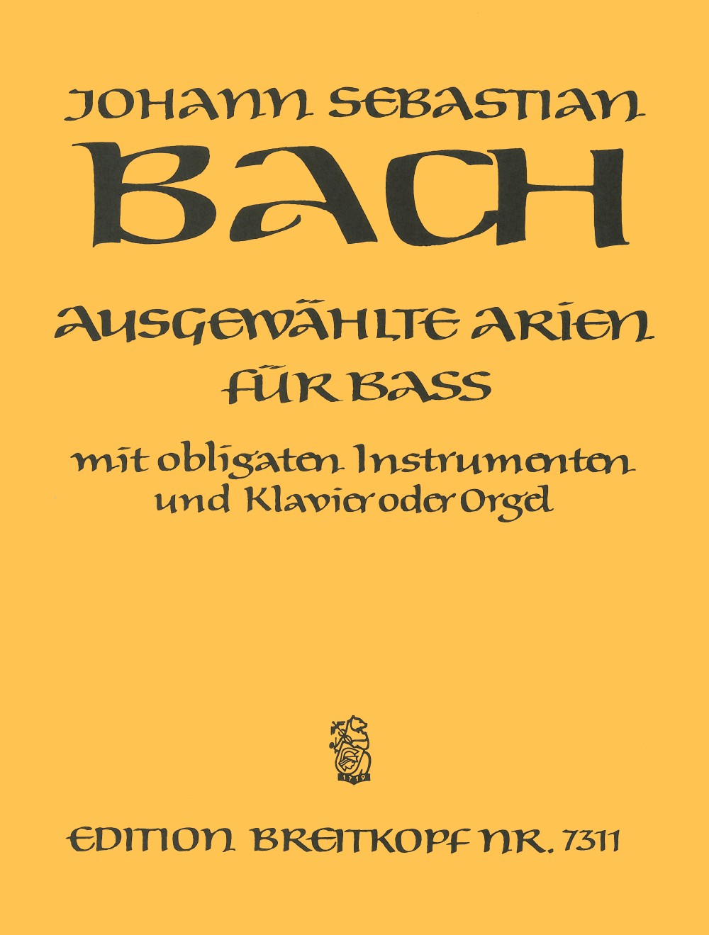 Bach, Ausgewahlte Arien fur Bass (Breitkopf)
