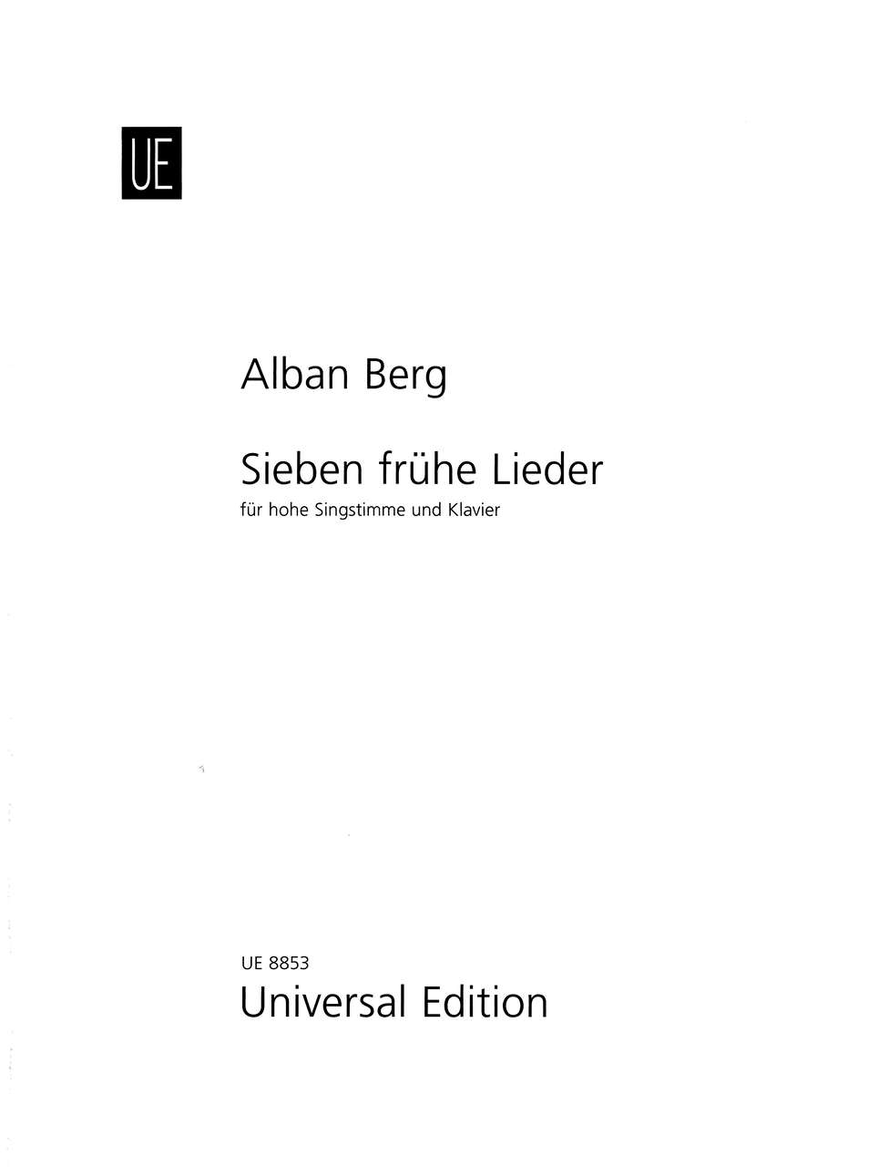 Berg, 7 Fruhe Lieder (1907) (High,Pf) (Universal)