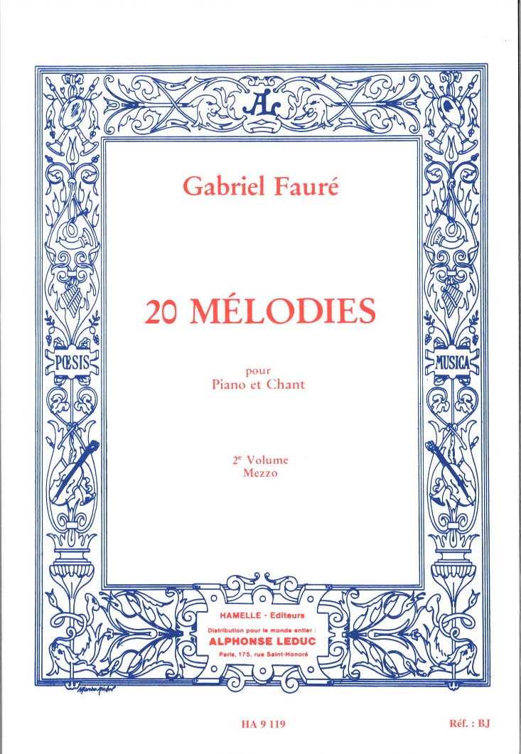 Faure, 20 Melodies 2 (mezzo) (Hamelle)