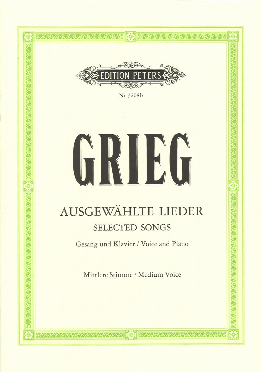 Grieg, 60 Ausgewahlte Lieder (mittlere) (Peters)