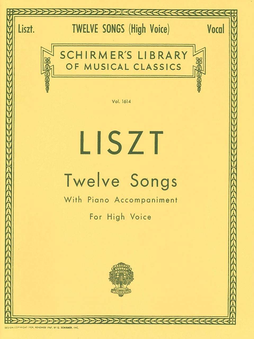 Liszt, 12 Songs (high) (G.Schirmer)