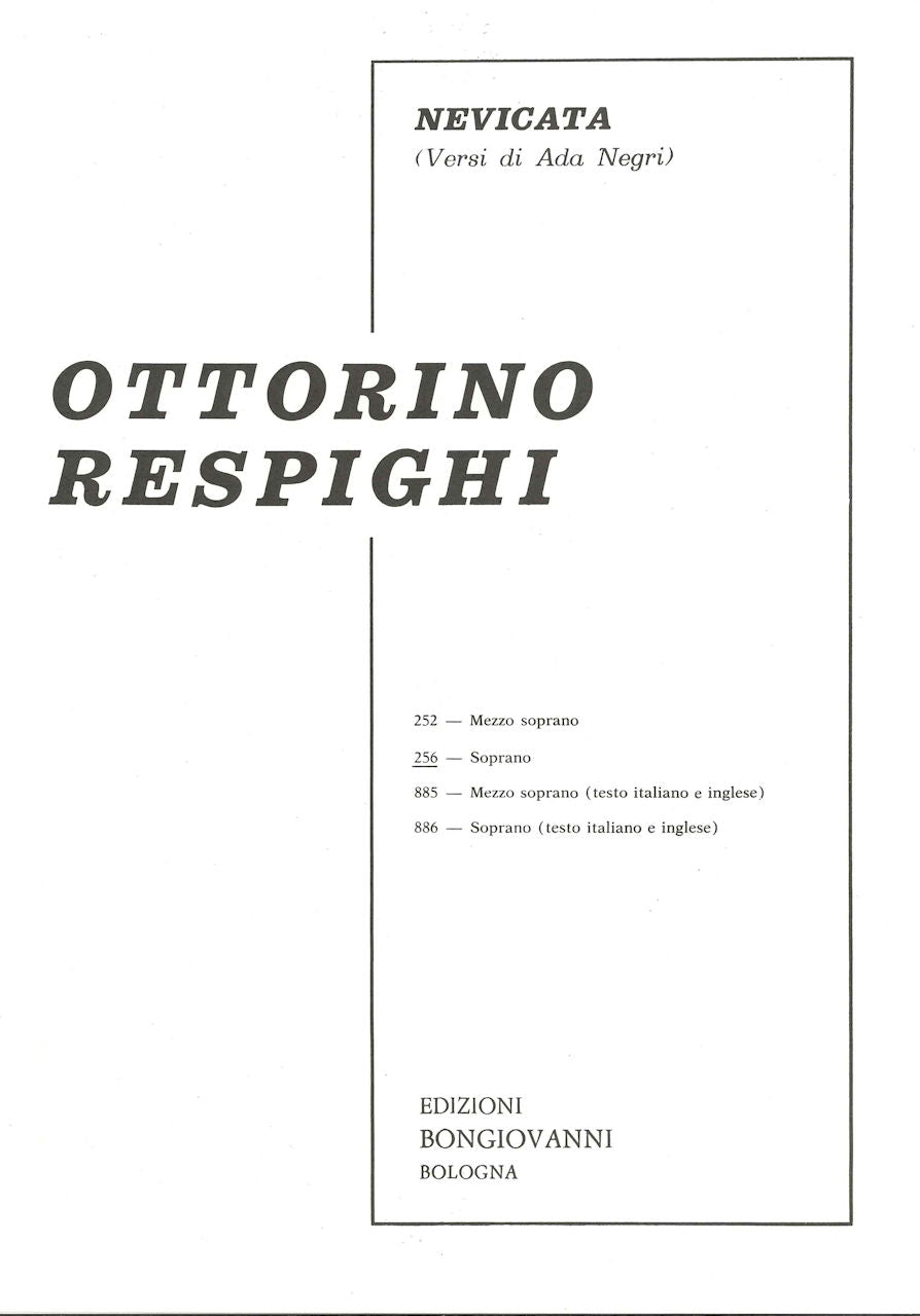 Respighi, Nevicata (Soprano) (Bongiovanni)