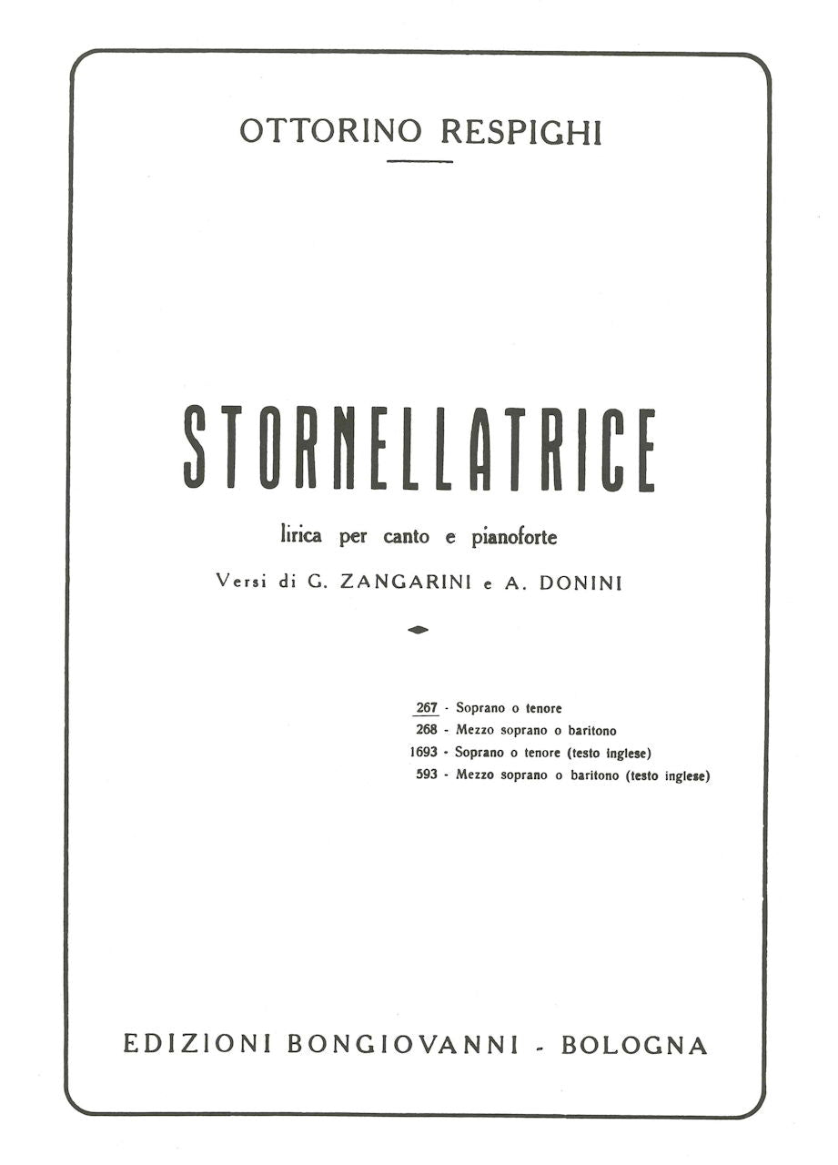 Respighi, Stornellatrice (Sop/Ten) (Bongiovanni)