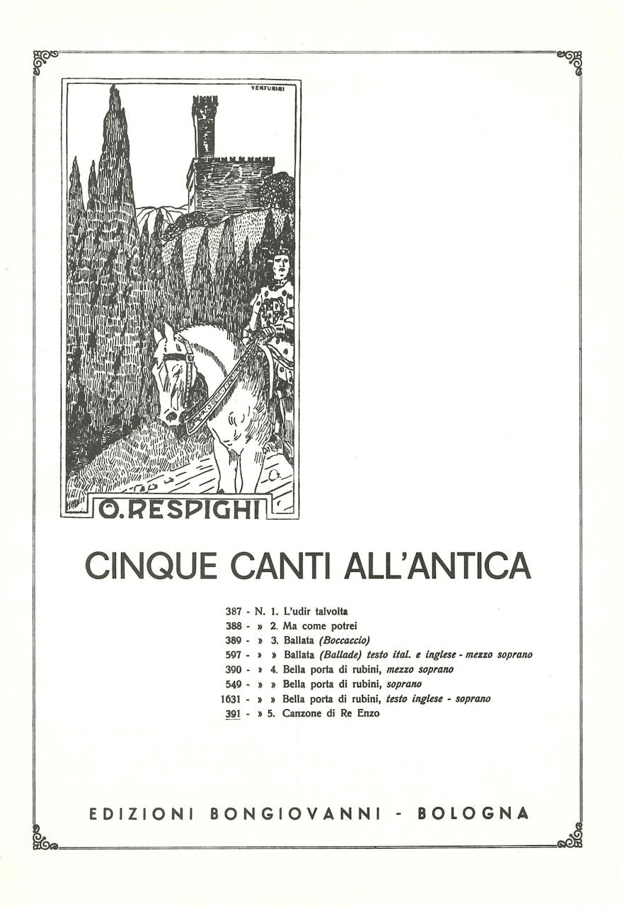 Respighi, 5 Canti all'antica, 5: Canzone (Bongiovanni)